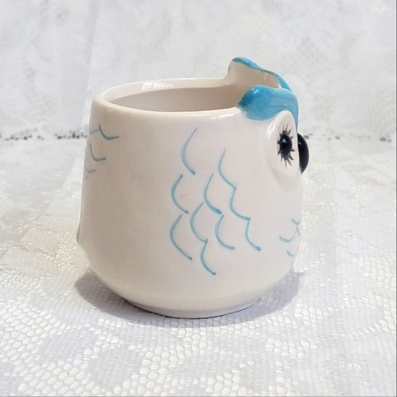 Mini Ceramic Pot Premium Glazed Cute Blue Owl Face Succulent Plant Holder - Picture 6 of 16